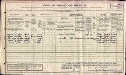 John Mills Whitham 1911 Census