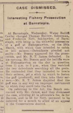 Fishing with a gaff Western Times 24.5.1912