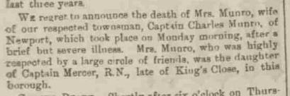 Mary death report NDJ March 1872