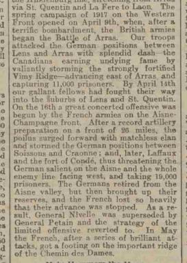 Battle for Arras summary NDJ 17 Jan 1918