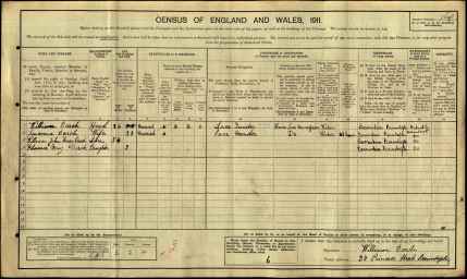 William Darch Lace Twister 1911 Census